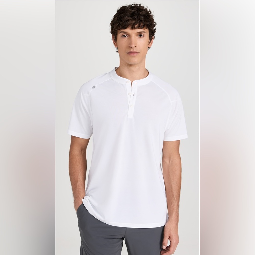 Rhone Delta Pique Band Collar Henley